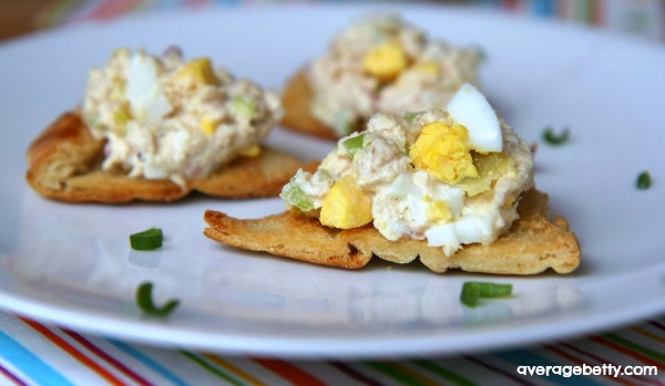 Tuna and Egg Salad Pita Bites Recipe f/ Davidson's Safest Choice Eggs