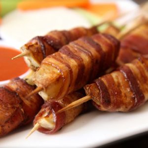 How to Make Bacon Wrapped Potato Skewers Video