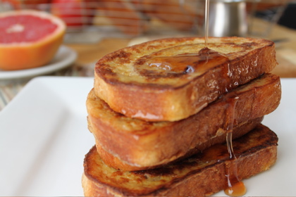 French Toast made with Cinnamon Swirl Bread