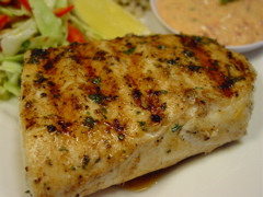 Grilled Fish with Roasted Red Pepper Aioli