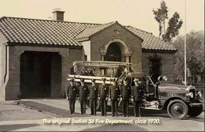 Historic Photo of Fire Station 56 now Edendale Grill