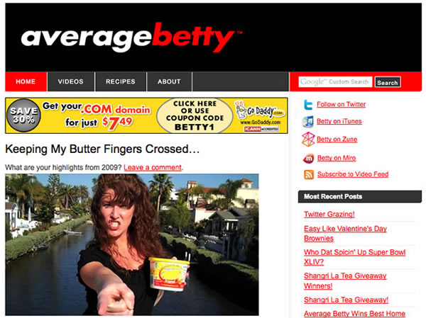 Old AverageBetty.com Website