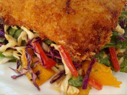 Crispy Fish with Mango Slaw