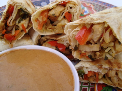 Thai-Mexican Tortilla Rolls
