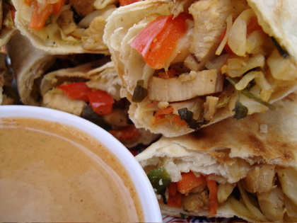 Thai-Mexican Tortilla Rolls