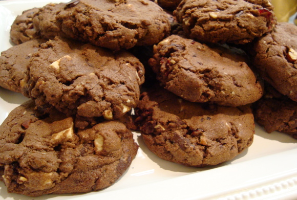 Ultimate Triple Chocolate Chunk Cookies