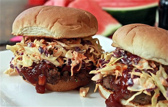 Get the BBQ Burger with Coleslaw Recipe