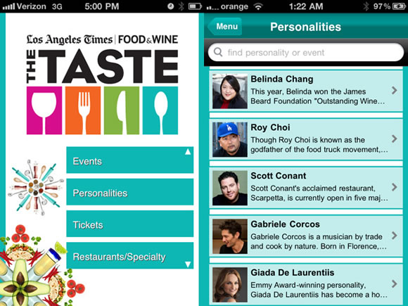 Los Angeles Times|Food & Wine The Taste 2011 iPhone App