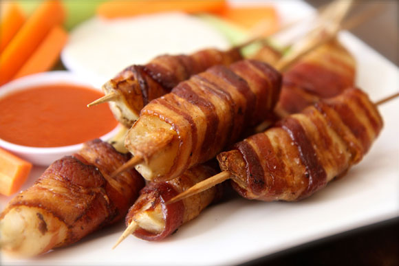 How to Make Bacon Wrapped Potato Skewers