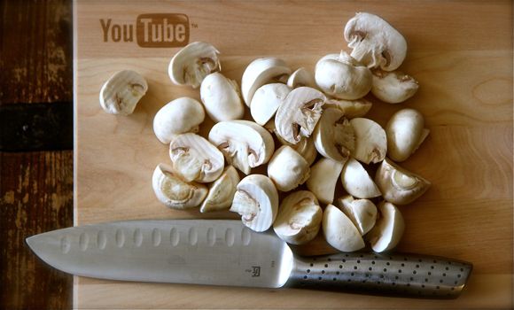 Mushrooms on YouTube Cutting Board