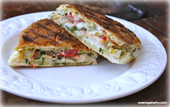 Grilled Chicken Panino with Easy Basil Mayonnaise