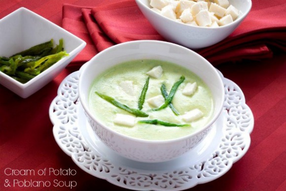 Cream of Potato and Poblano Soup | Bloggers Celebrate Potato Lover’s Month