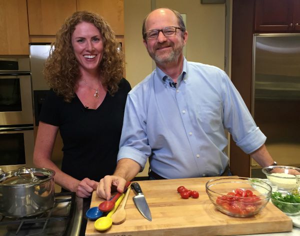 Sara O'Donnell and Russ Parsons at LA Times Test Kitchen