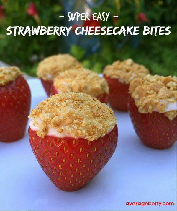 Super Easy Strawberry Cheesecake Bites
