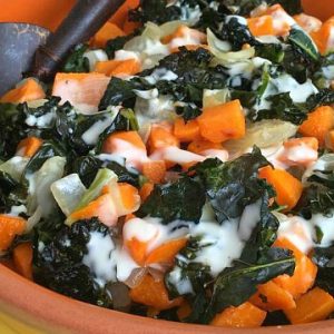 Oven Roasted Sweet Potatoes and Kale Recipe Video